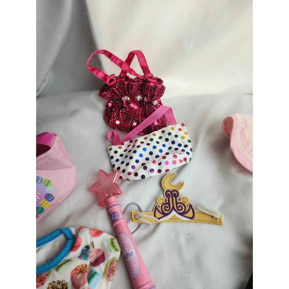 Build-A-Bear Accessory Lot T-Shirt Guitar Purses Bows Disney Princess Wand Bib
